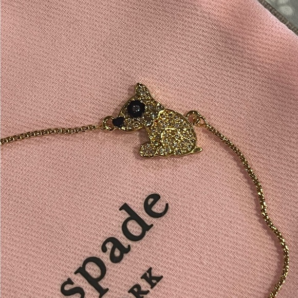 Kate Spade Gold Tone Milo Dog Adjustable Bracelet new with dust bag - Picture 2 of 4